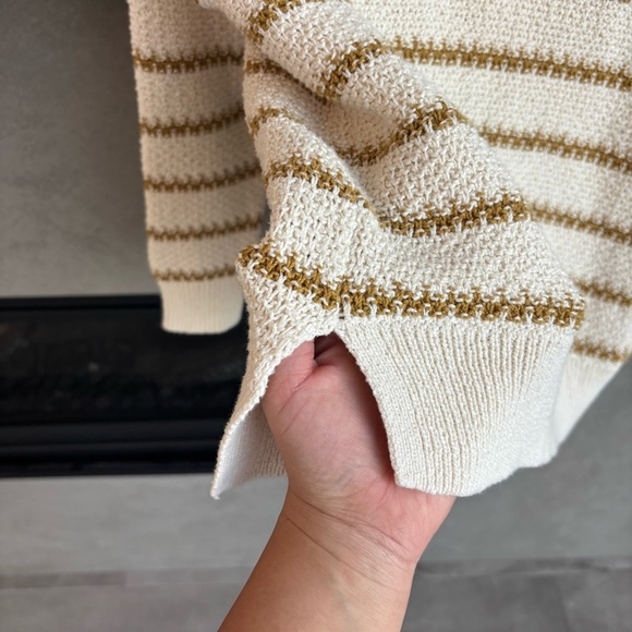 Madewell Canby Button Mockneck Sweater in Stripe, Size XS - Picture 13 of 15